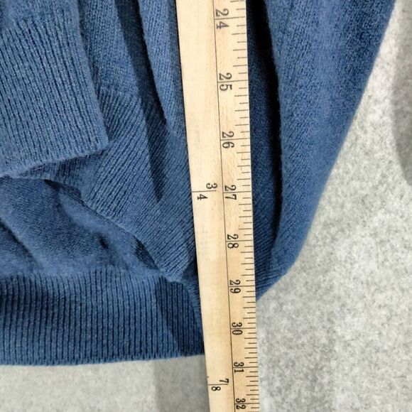 The Scotch House Sweater Mens Sz 46 100% Lambswool Blue V-Neck Pullover Scotland - Picture 5 of 11